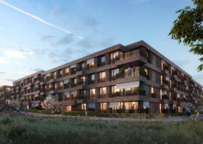 Siegerentwurf des Architektenwettbewerbs Baufeld A4, meck architekten